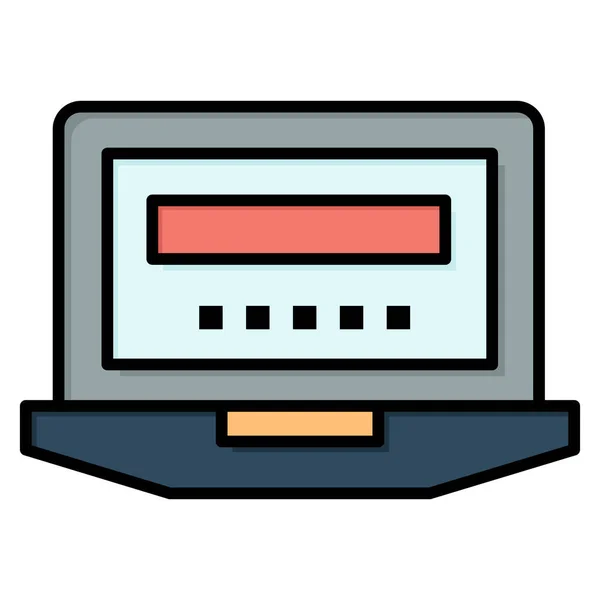 Icône Matériel Éducation Informatique Dans Style Contour Rempli — Image vectorielle