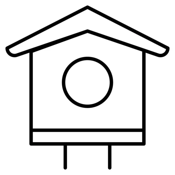 Casa Aves Icono Primavera Estilo Esquema — Vector de stock