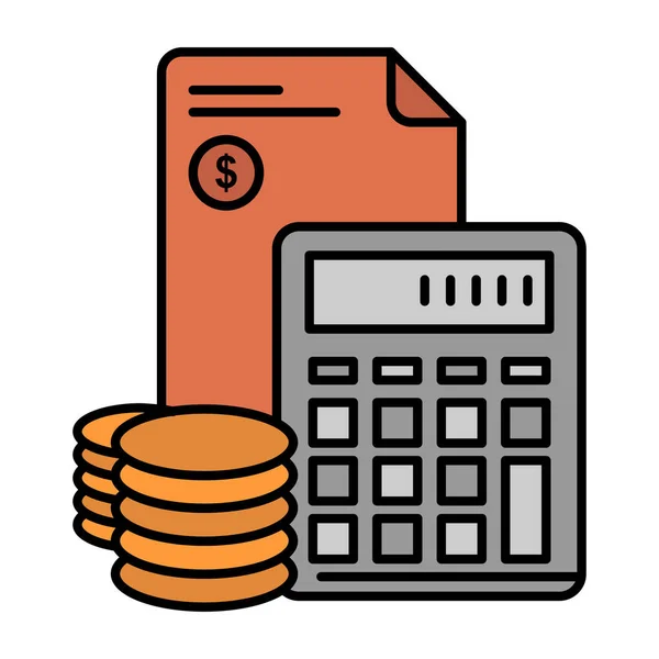 Accumulation Business Calculator Icon Filled Outline Style — Stock Vector