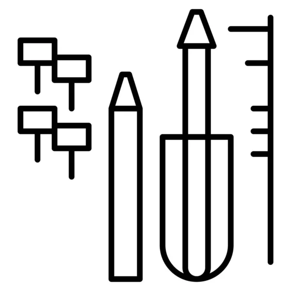 Ikona Niestandardowego Sprzętu Inżynieryjnego Stylu Zarysu — Wektor stockowy