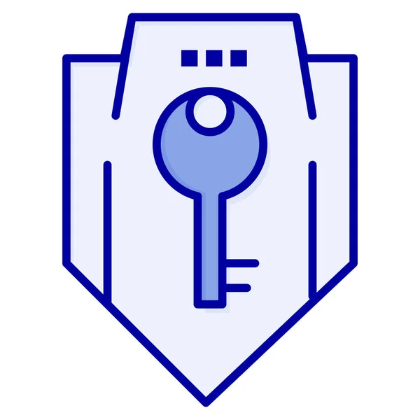 Icono Protección Clave Acceso Estilo Esquema Rellenado — Archivo Imágenes Vectoriales