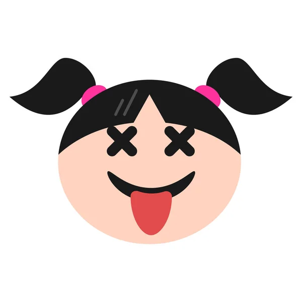 Crazy Emoji Emoticon Icon Flat Style — Stock Vector