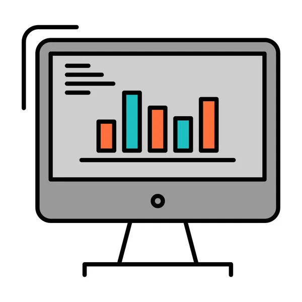 Ícono Gráfico Negocio Analítico Estilo Esquema Rellenado — Archivo Imágenes Vectoriales