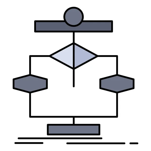 Algorithmus Diagramm Datensymbol Stil Ausgefüllter Umrisse — Stockvektor