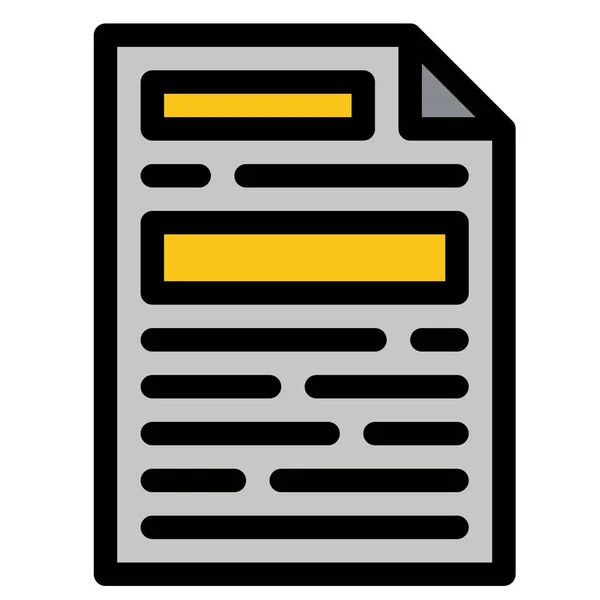 Icono Del Archivo Documento Diseño Estilo Esquema Rellenado — Vector de stock