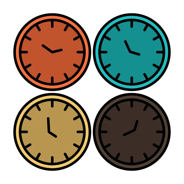 Business Ρολόι Ρολόγια Εικονίδιο Στυλ Γεμάτο Περίγραμμα — Διανυσματικό Αρχείο