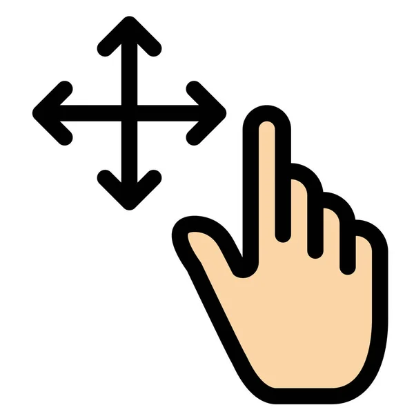 Fingergeste Hält Icon Ausgefülltem Outline Stil — Stockvektor