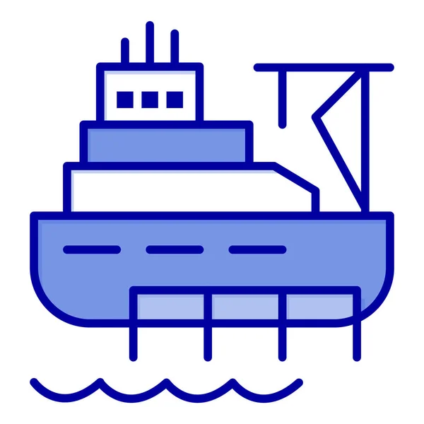 Boat Cargo Construction Icon Filled Outline Style — Stock Vector