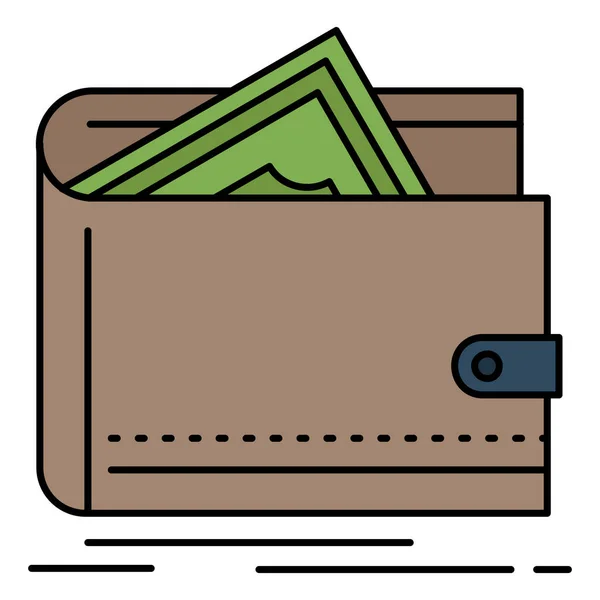 Cash Finance Geld Pictogram Gevulde Outline Stijl — Stockvector