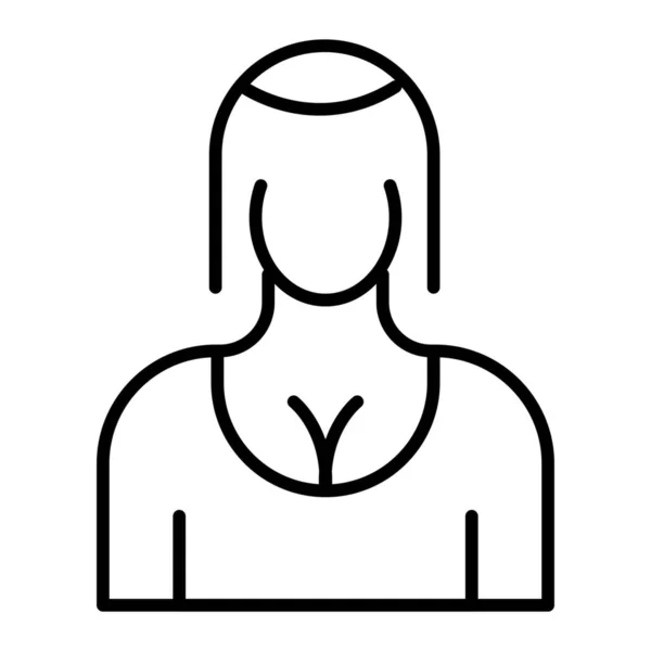 Actrice Avatar Karakter Pictogram Omtrek Stijl — Stockvector