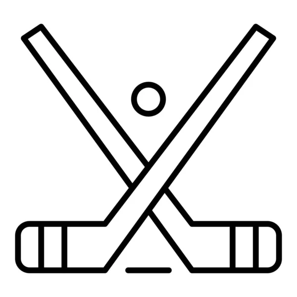 Emblem Hockey Ikon Konturstil — Stock vektor