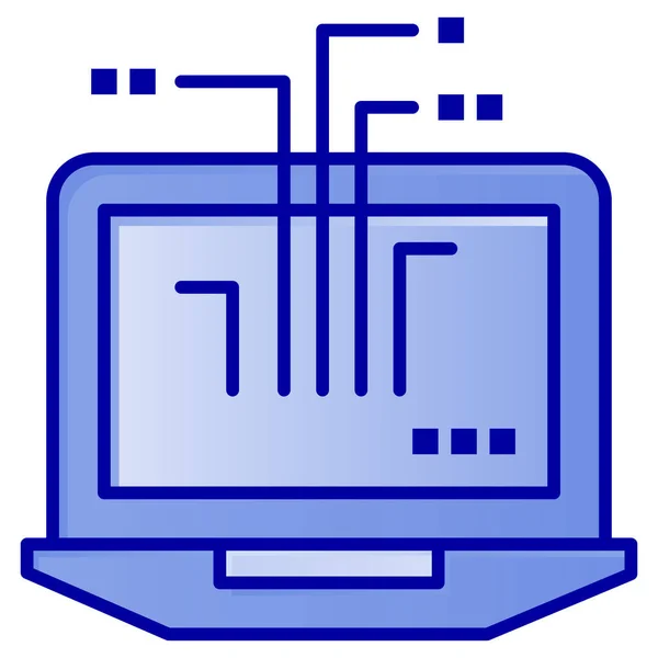 填充样式的计算机硬件笔记本电脑图标 — 图库矢量图片