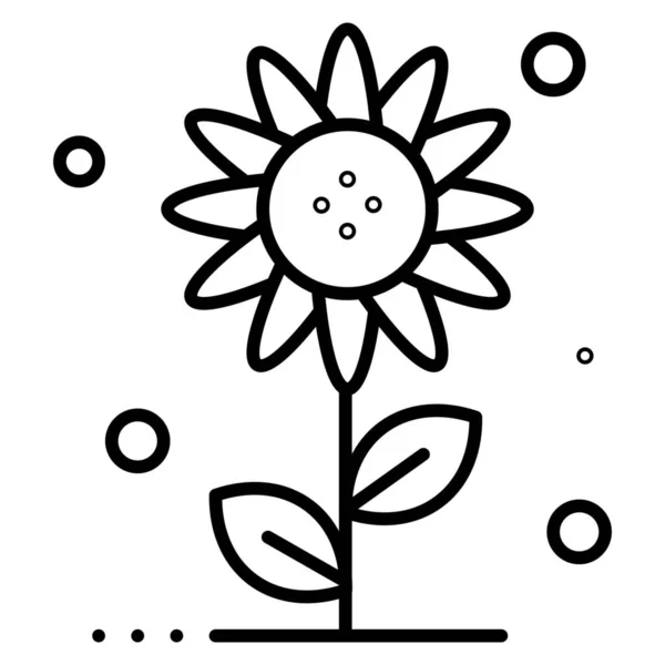Květinový Květ Příroda Ikona Obrysu Stylu — Stockový vektor