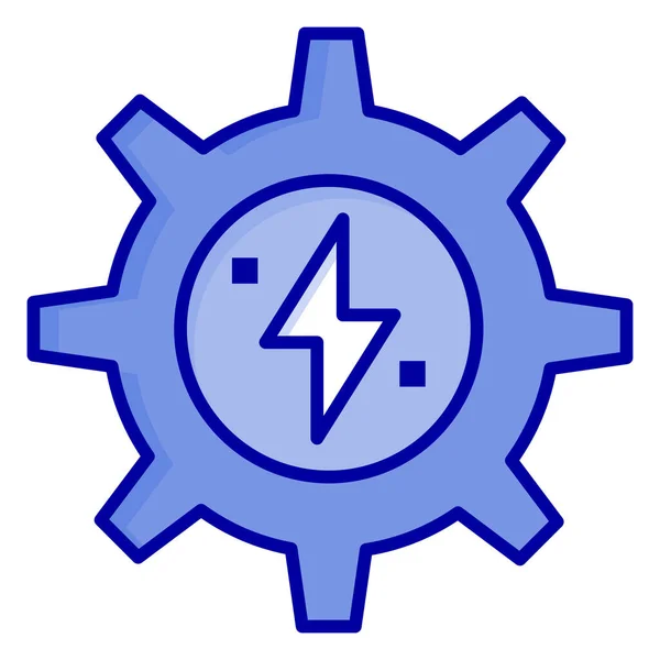 Icona Della Potenza Del Cambio Energia Stile Contorno Pieno — Vettoriale Stock