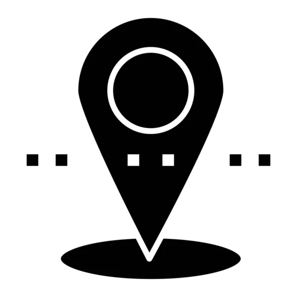 Location Pin Point Symbol Solidem Stil — Stockvektor