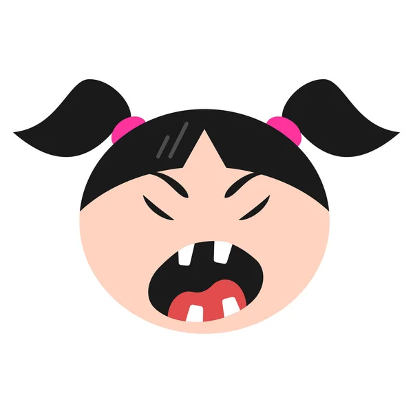 Angry Annoyed Emoji Icon Flat Style — Stock Vector