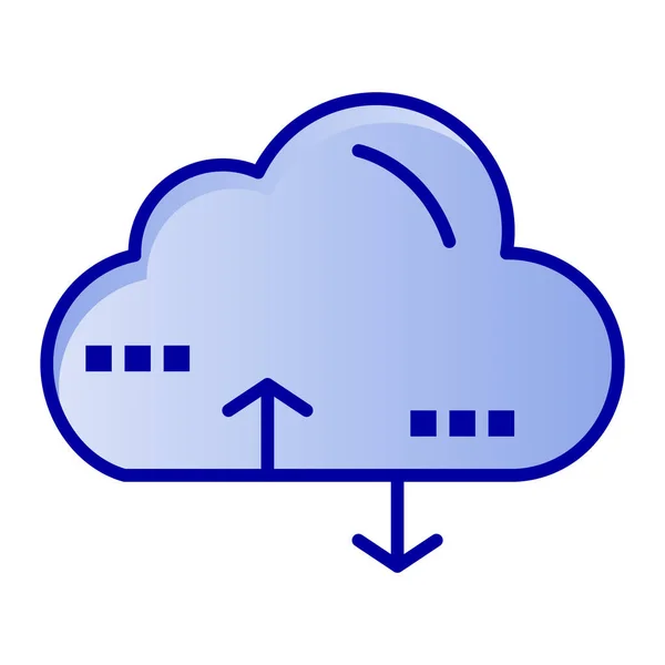 Icona Dei Dati Cloud Computing Stile Full Outline — Vettoriale Stock