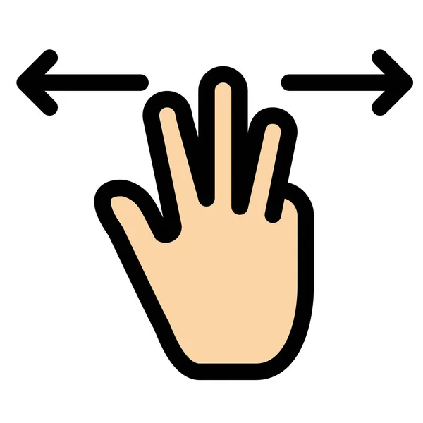 Жесты Пальцев Иконка Руки Стиле Заполненного Контура — стоковый вектор