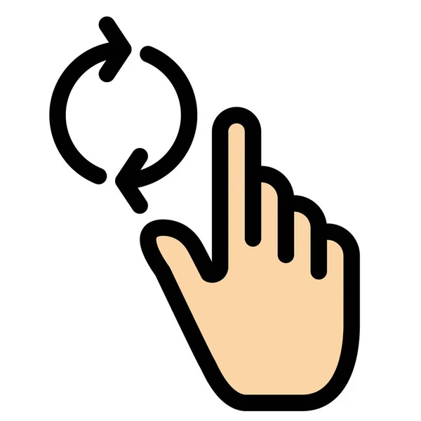 Fingergesten Handsymbol Stil Ausgefüllter Umrisse — Stockvektor