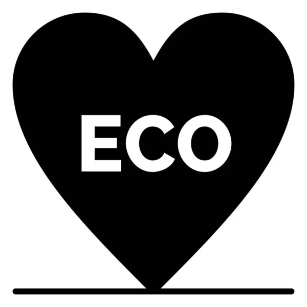 Eco Omgeving Hart Icoon Massieve Stijl — Stockvector