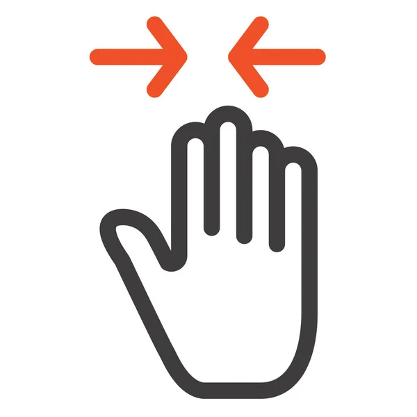 Εικονίδιο Χέρι Χειρονομία Βέλος Στυλ Περίγραμμα — Διανυσματικό Αρχείο