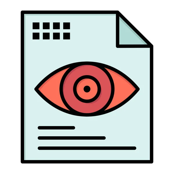 Computing Eye File Icon Filled Outline Style — Stock Vector