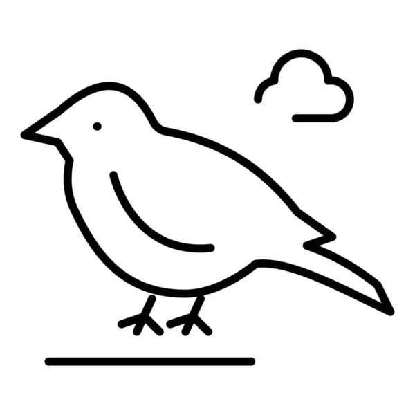 Птица Британская Маленькая Иконка Стиле Контура — стоковый вектор