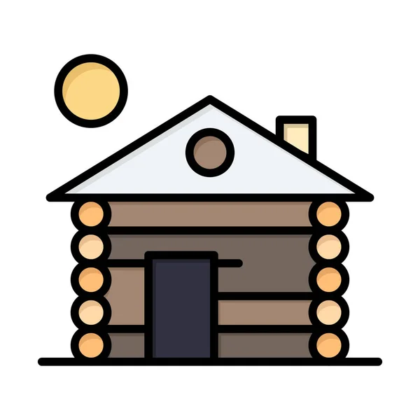 Building Home Hotel Icon Filled Outline Style — Stock Vector