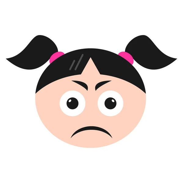 Depressieve Emoji Emoticon Icoon Platte Stijl — Stockvector
