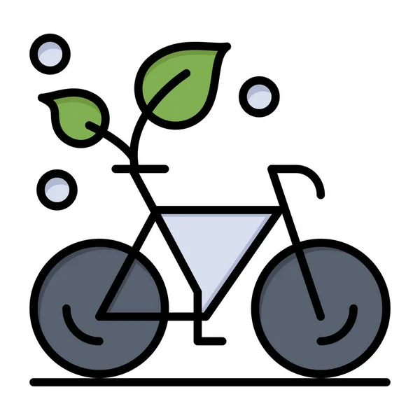 Cycle Éco Icône Environnement Dans Style Contour Rempli — Image vectorielle