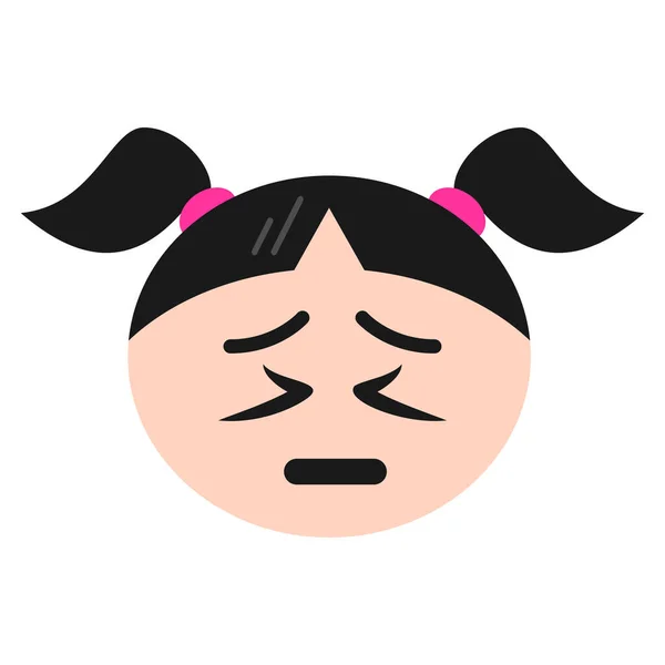 Emoji Emoticon Ícone Deprimido Estilo Plano —  Vetores de Stock