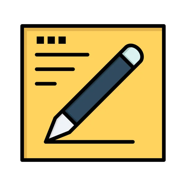 Browser Education Pencil Icon Filled Outline Style — Stock Vector