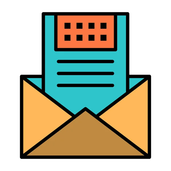 Communicatie Mail Icoon Gevulde Outline Stijl — Stockvector