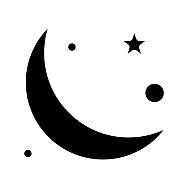 Luna Creciente Islam Icono Luna Estilo Sólido — Vector de stock