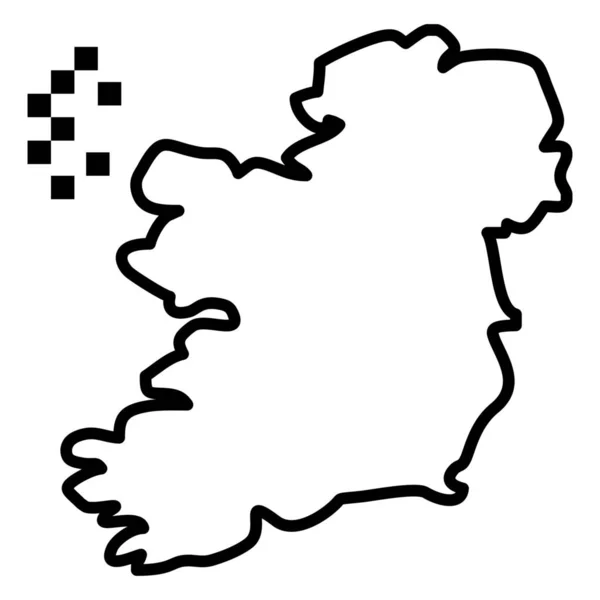 Ikona Świata Mapy Irlandii Stylu Zarysu — Wektor stockowy