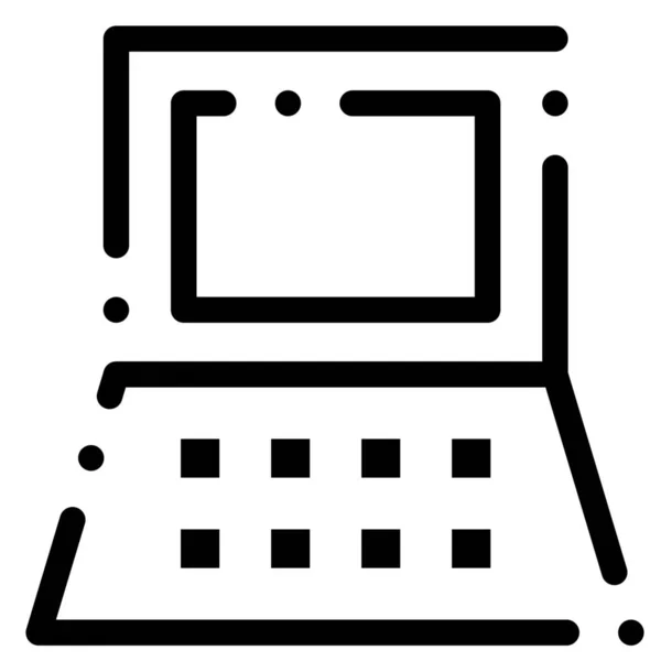 Значок Комп Ютерного Обладнання Ноутбука Стилі Контурів — стоковий вектор