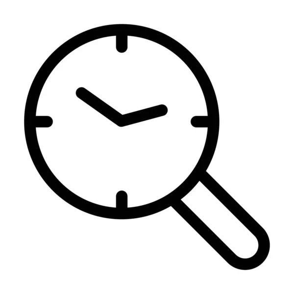 Clock Research Search Icon Outline Style — Stock Vector