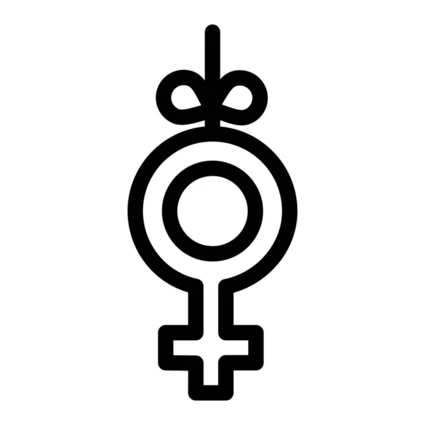 День Значок Гендерної Стрічки Контурному Стилі — стоковий вектор