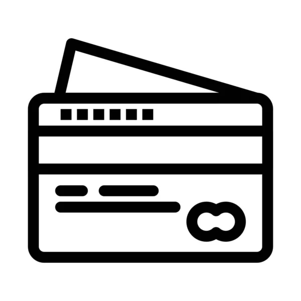 Tarjeta Crédito Icono Pago Estilo Esquema — Vector de stock