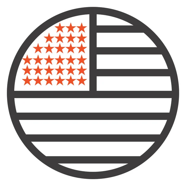 Ícone Ação Graças Bandeira Americana Estilo Esboço —  Vetores de Stock