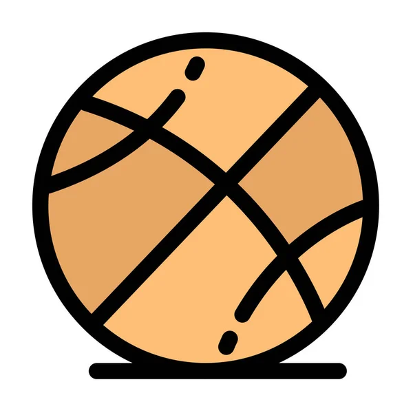 ボールバスケットボール教育のアイコンを記入アウトラインスタイルで — ストックベクタ