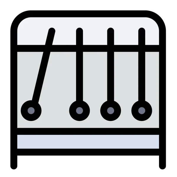 Icône Science Physique Pendule Dans Style Contour Rempli — Image vectorielle