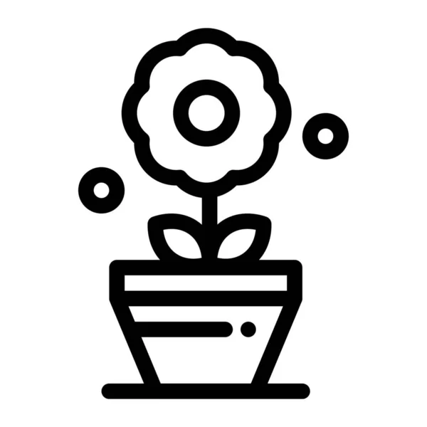 Gün Çiçeği Büyüme Simgesi Ana Hat Biçiminde — Stok Vektör