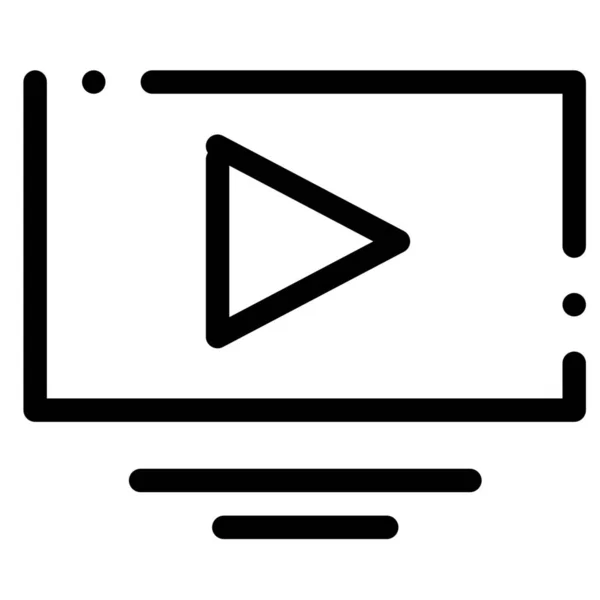Грати Піктограму Відео Youtube Стилі Контур — стоковий вектор