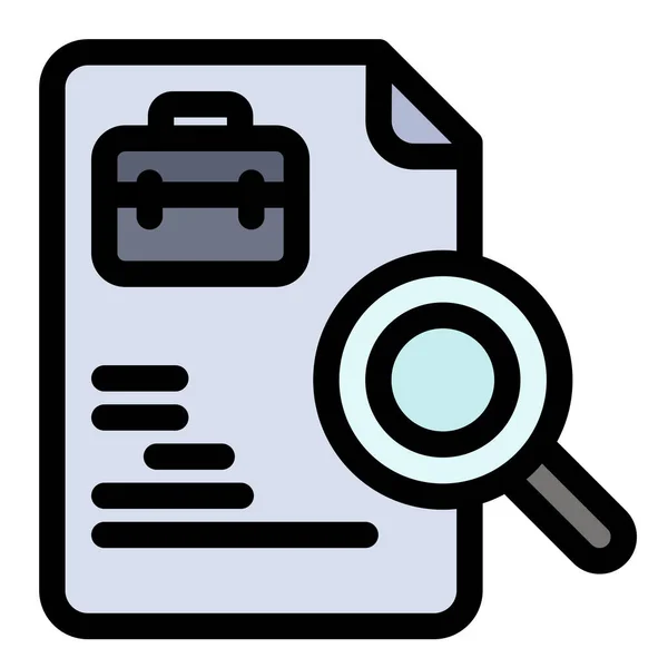 Document Jobs Search Icon Filled Outline Style — Stock Vector