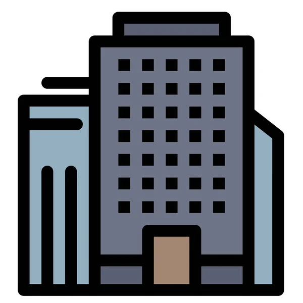 Building Job Office Icon Filled Outline Style — Stockvector