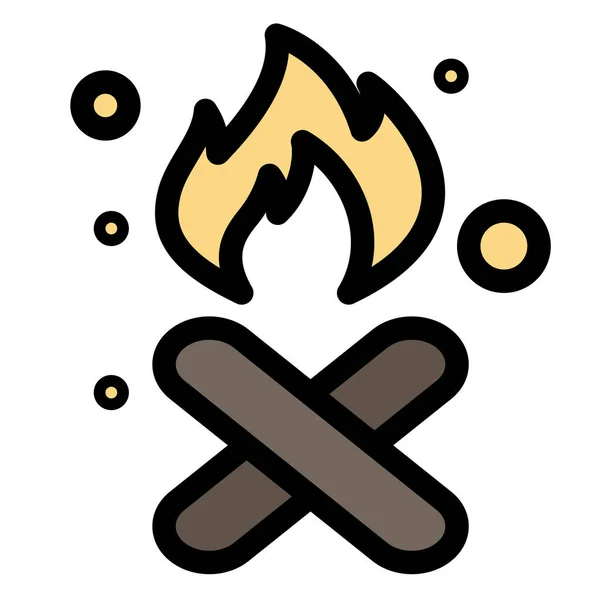 Quemar Icono Basura Fuego Estilo Contorno Lleno — Vector de stock