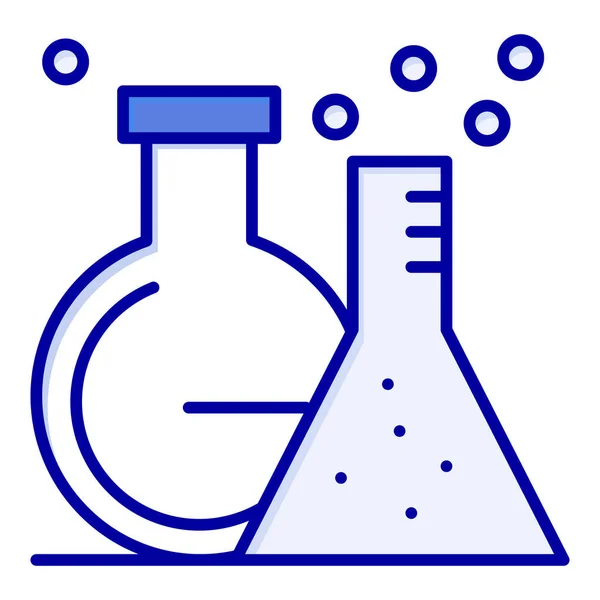 Flask Lab Test Icon Filled Outline Style — Stock Vector
