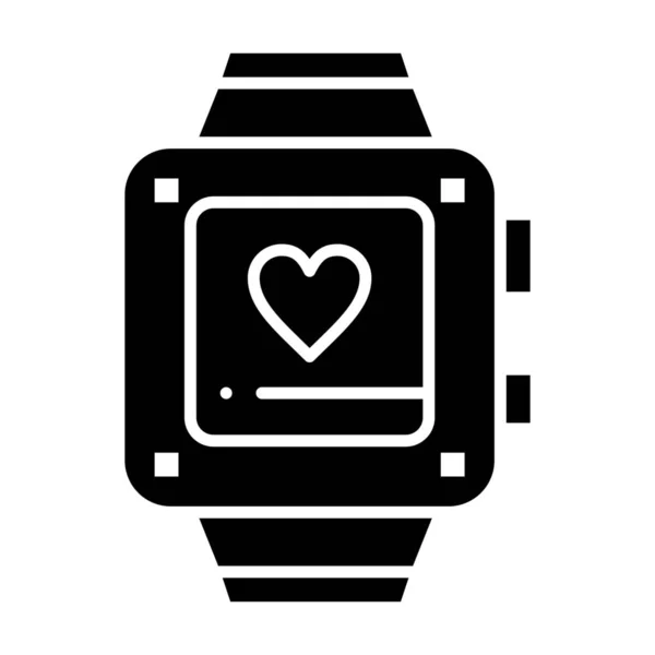 Reloj Mano Corazón Amor Icono Estilo Sólido — Vector de stock