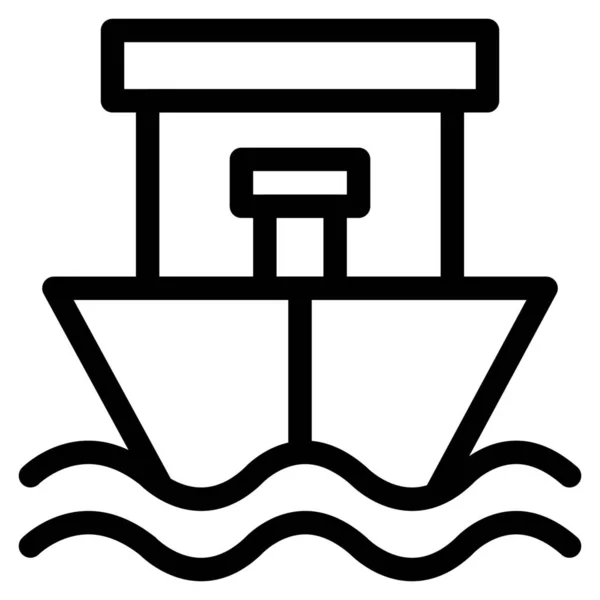 Beach Boat Ship Icon Outline Style — Stock Vector